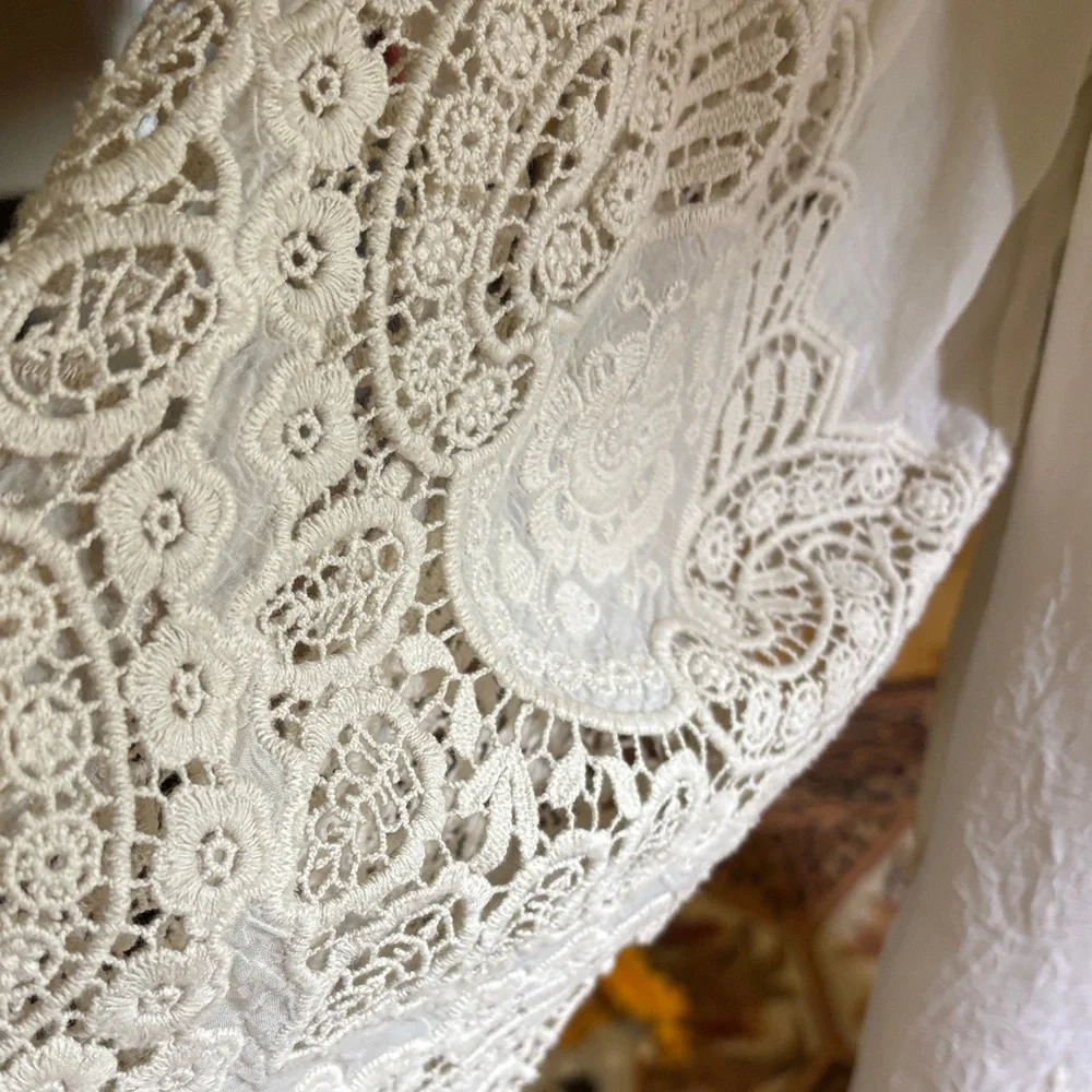 Johnny Was Cream Embroidered Tunic SZ XL - Picture 3 of 7